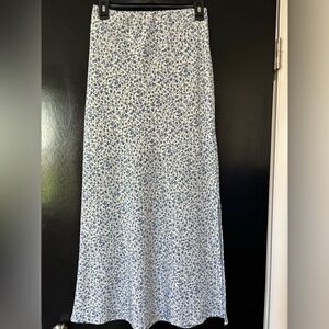 Altar'd State Blue and White Floral Maxi Skirt
